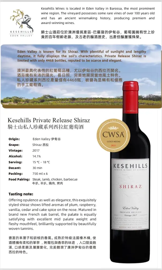 Private Release Shiraz 2017